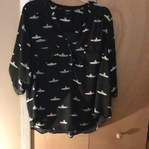 Black Harper tunic with dog pattern